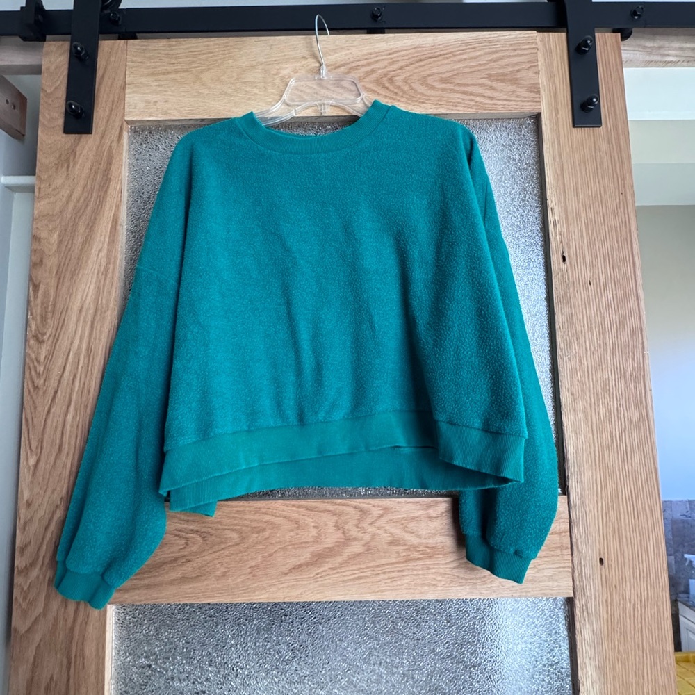 Peach Love California Teal Crew Neck Sweater
